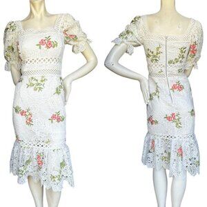 Saylor Floral Crochet Dress